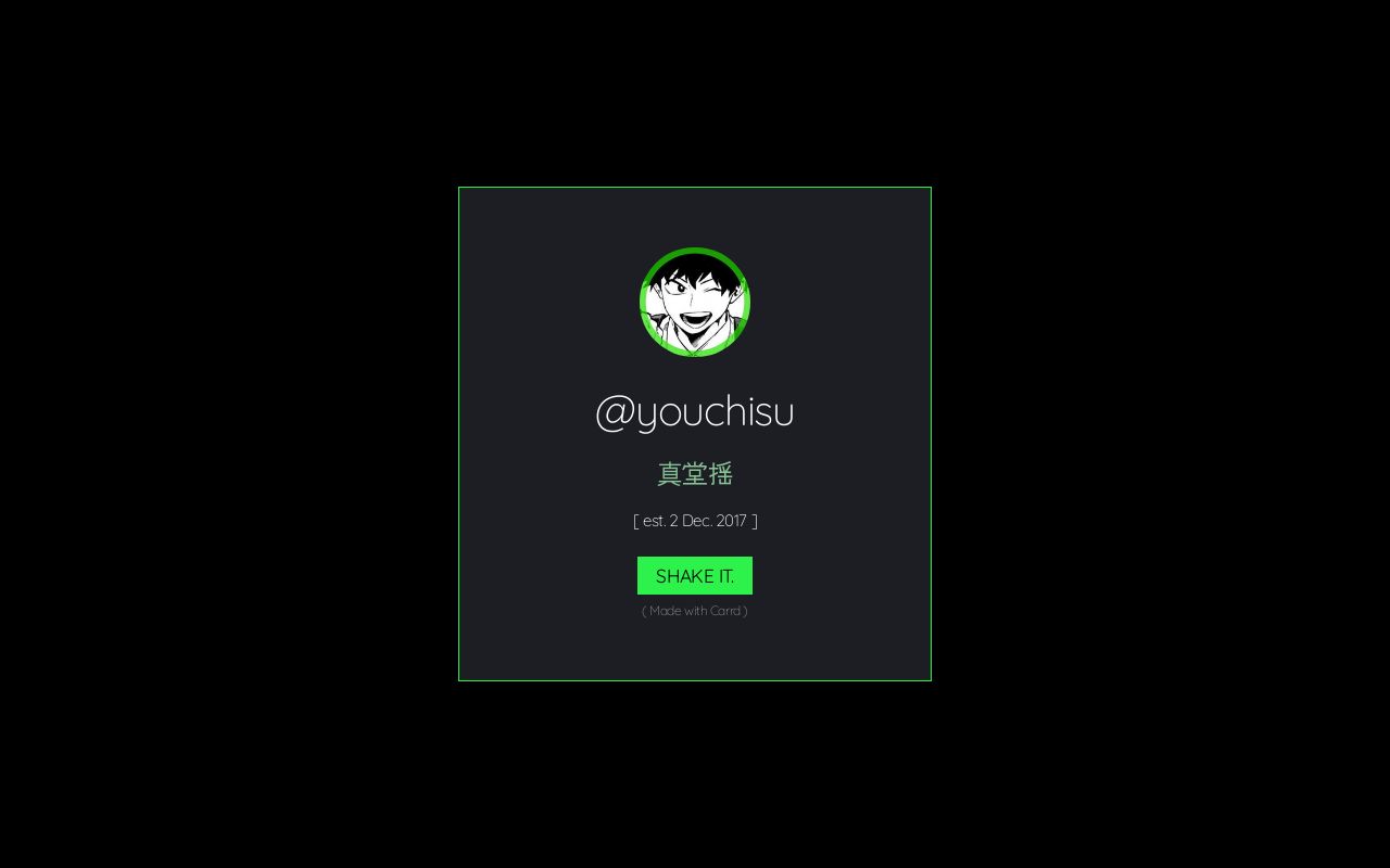 Carrd profile picture for @shaking
